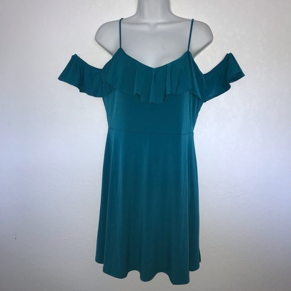 COPY - 2/$25 Express Stretch Cold Shoulder Ruffle Dress - Picture 1 of 7